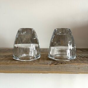Crate and Barrel glass candle holders